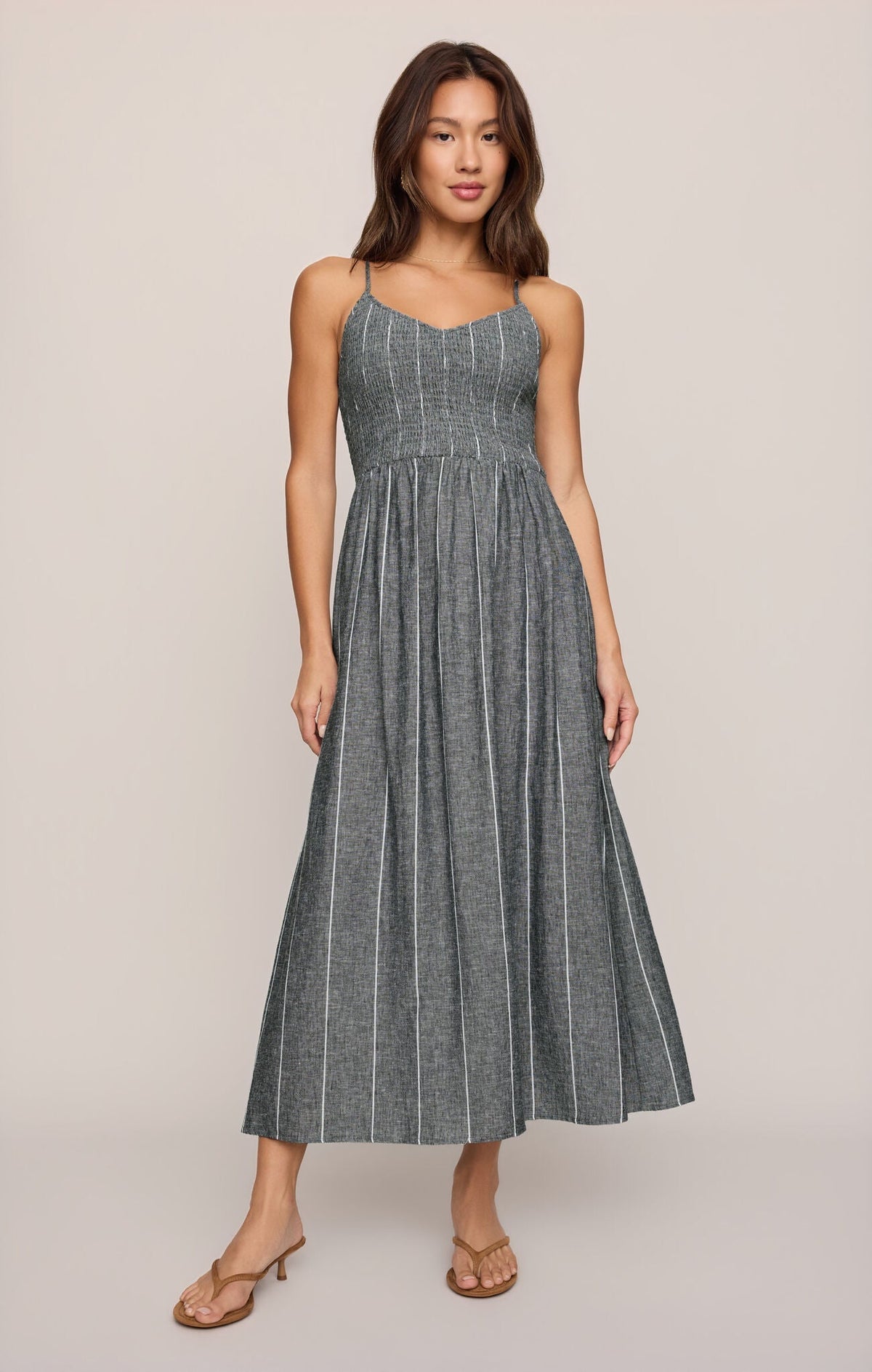 ROMY STRIPED LINEN MAXI DRESS *FS