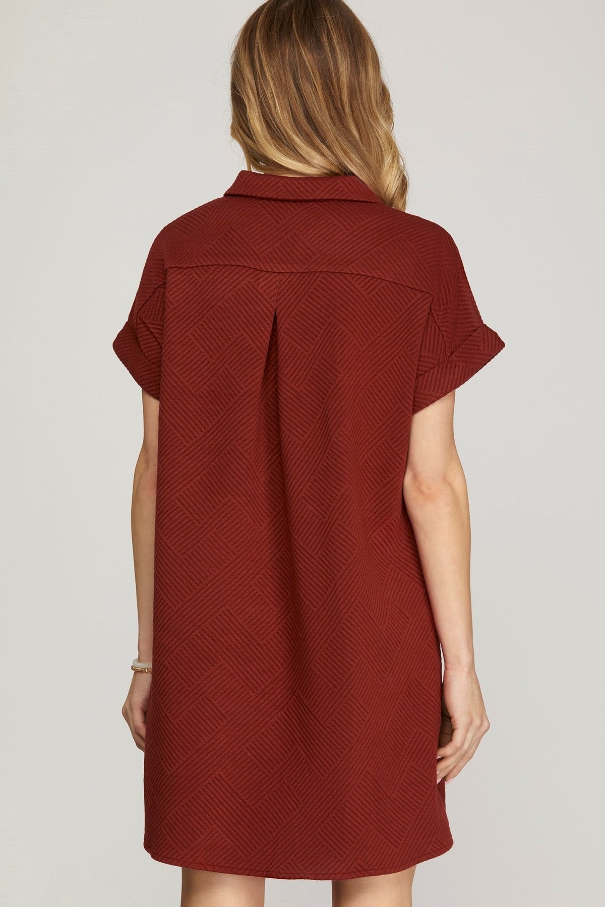 Buttoned In Texture Dress