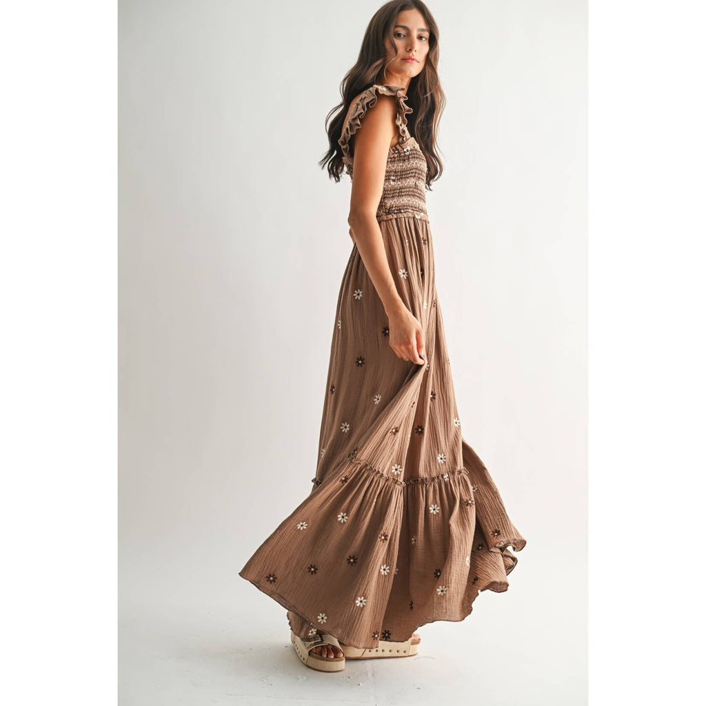 THE MARIBEL EMBROIDERED MIDI DRESS *FS