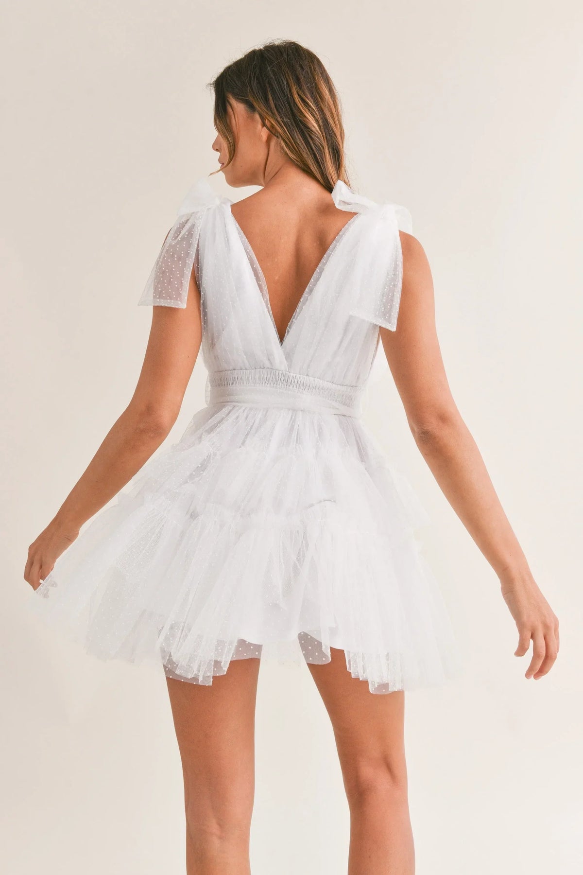 Swiss Dot Tulle Mini Dress