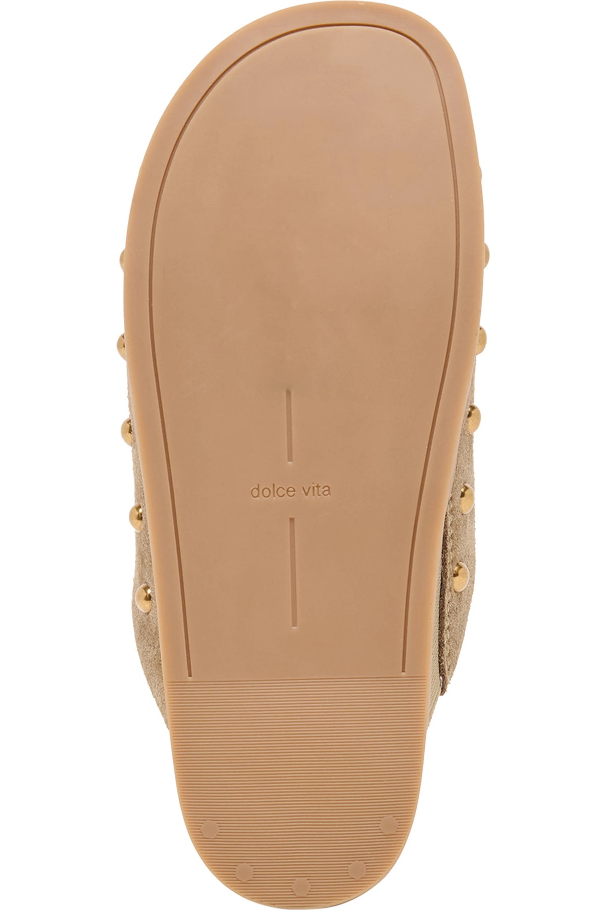 Joney Stud Flat Mule- Taupe Suede