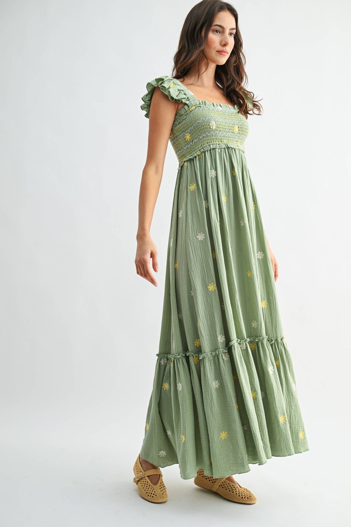 THE MARIBEL EMBROIDERED MIDI DRESS *FS