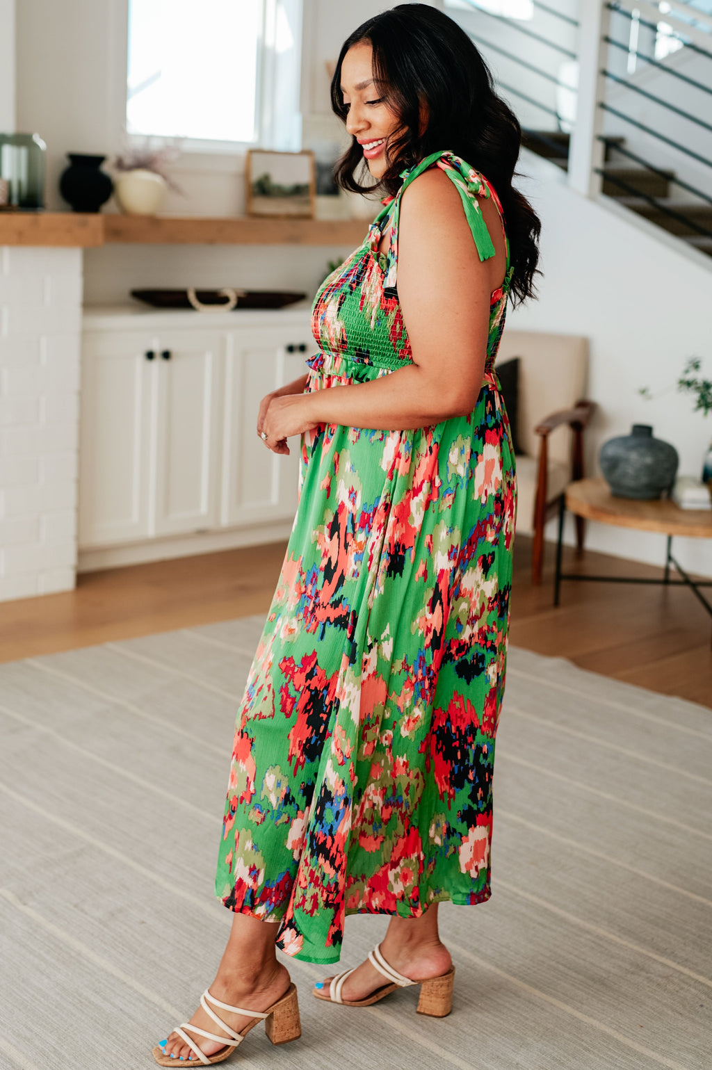 A Little While Longer Dress in Green (Online Exclusive)