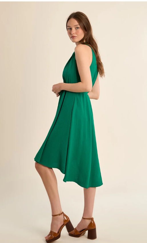 Molly Bracken Sleeveless Asymmetrical Dress Green