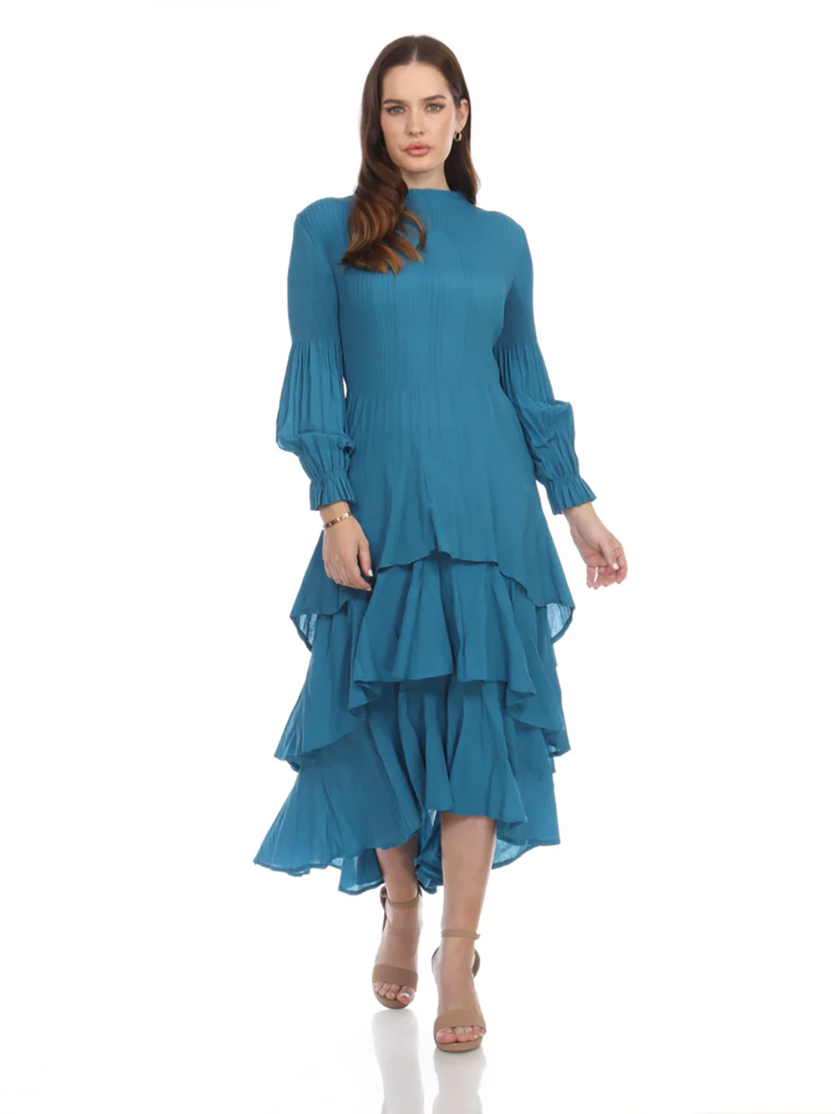 Veeca Long Sleeve Multi-Layer Dress