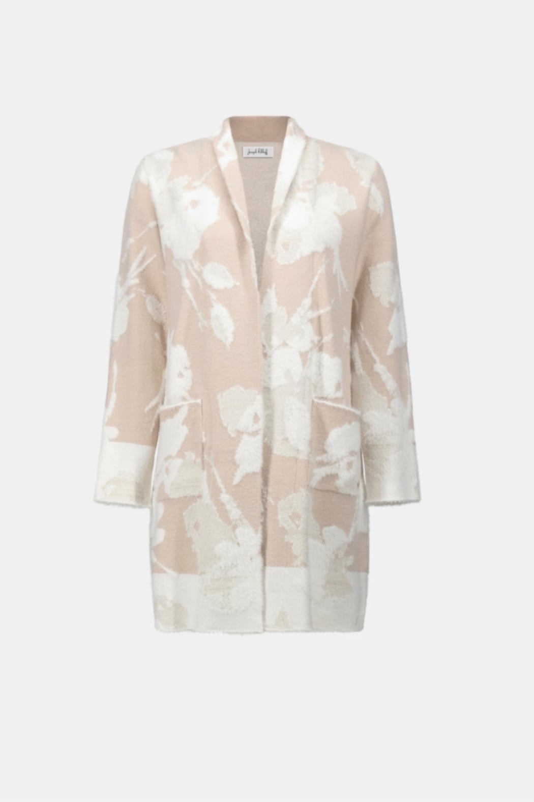 Abstract Jacquard Sweater Knit Long Cardigan