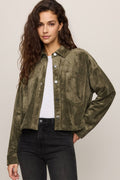 All Day Cropped Suede Jacket
