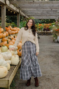Boho Check Midi Skirt
