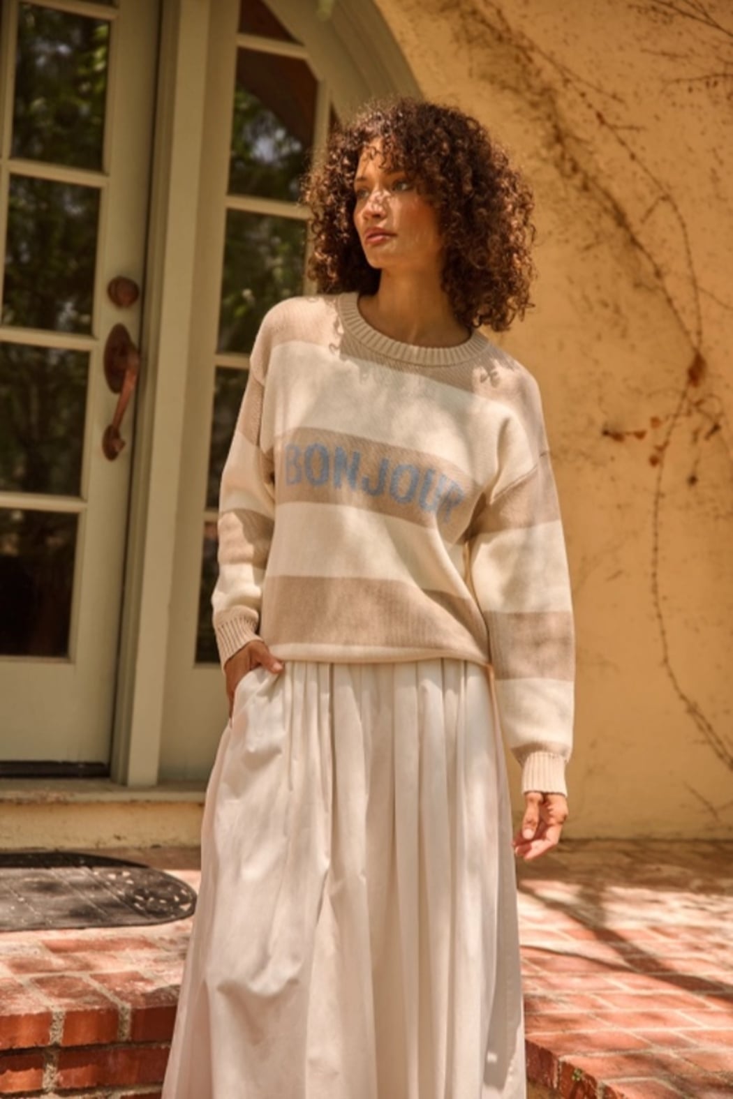 Bonjour Stripe Sweater