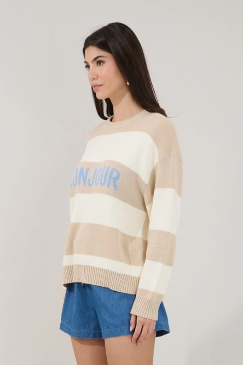 Bonjour Stripe Sweater