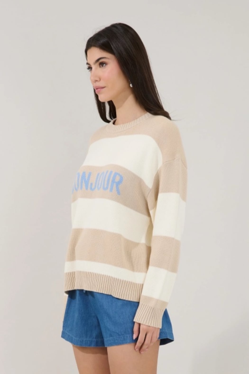 Bonjour Stripe Sweater