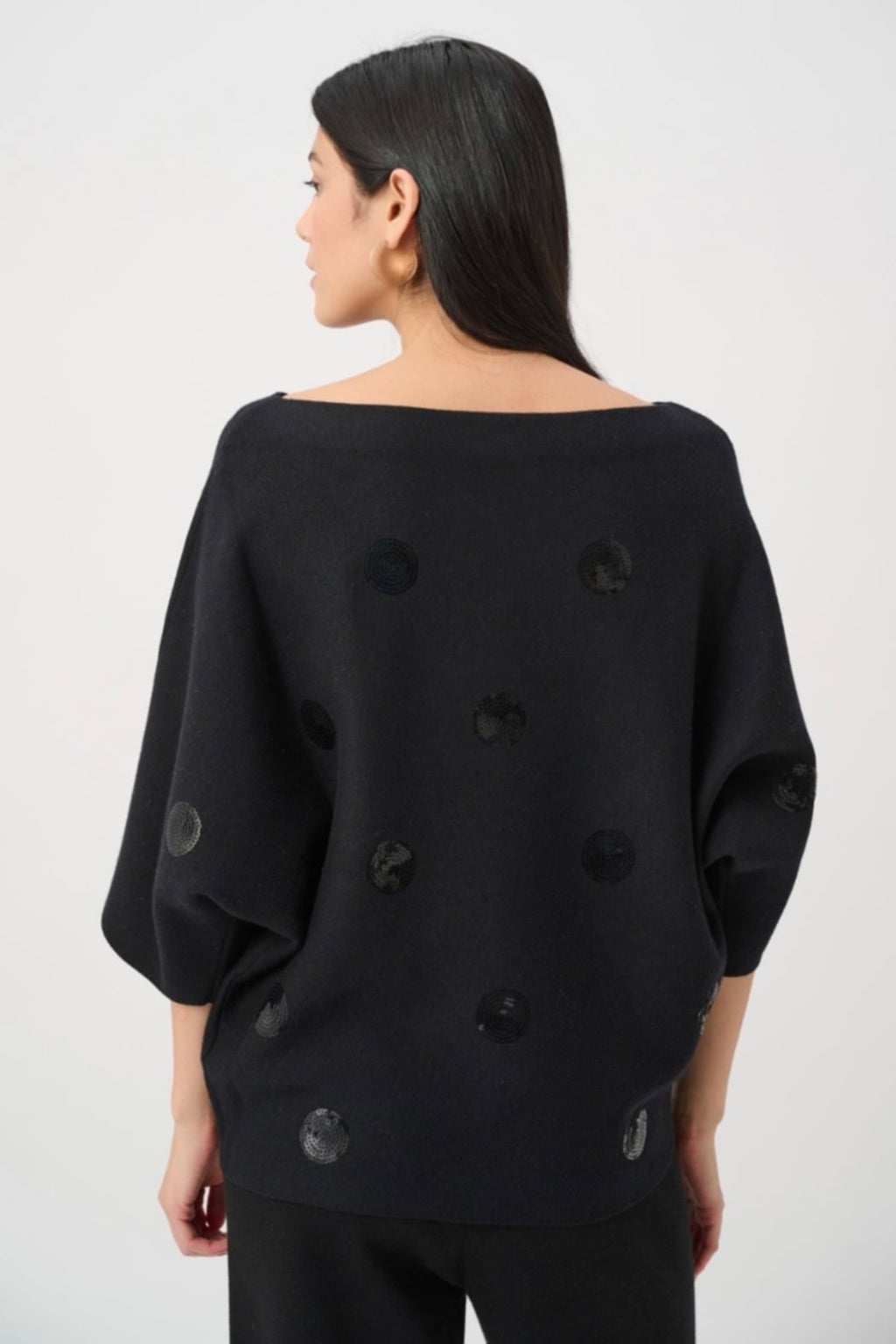 Brushed Viscose And Nylon Boxy Embroidered Sweater