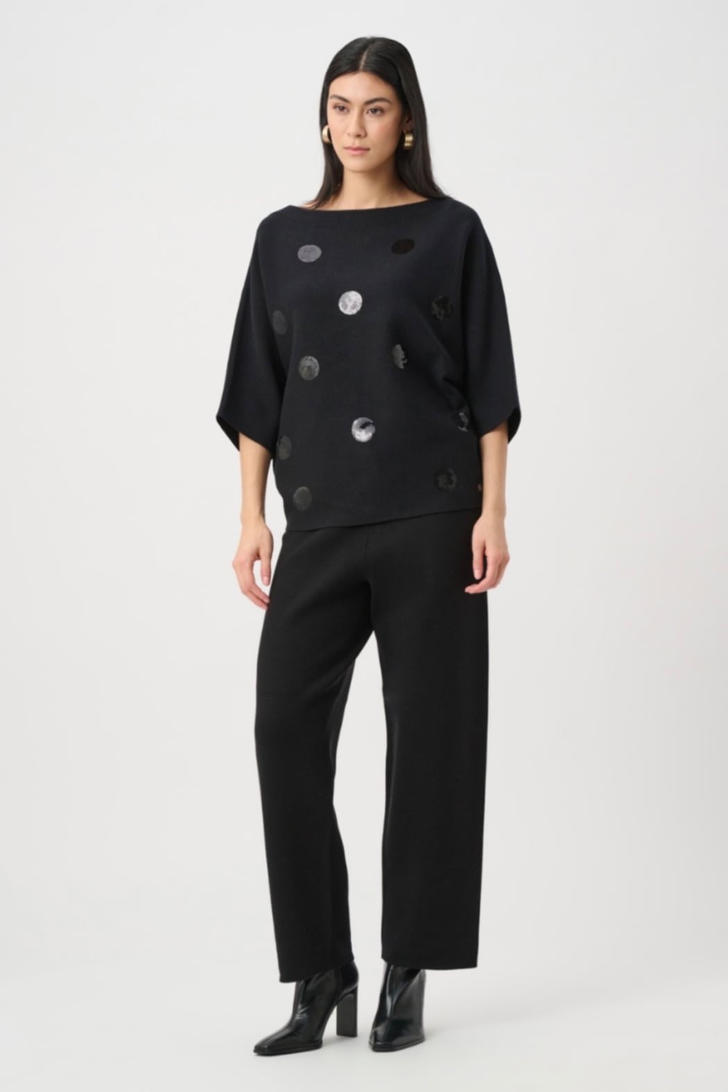 Brushed Viscose And Nylon Boxy Embroidered Sweater