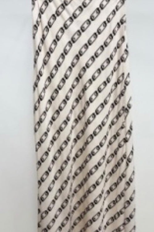 Chain Link Print Silky Maxi Skirt