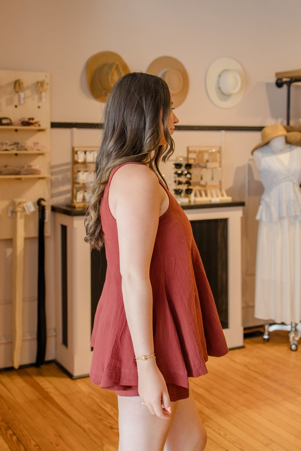Cotton Gauze Flare Sleeveless Top