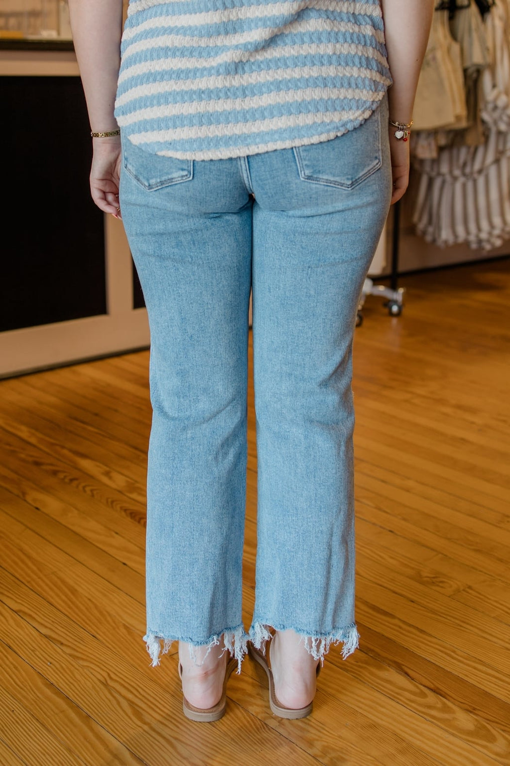 Dani Light High Rise Distressed Straight Jeans