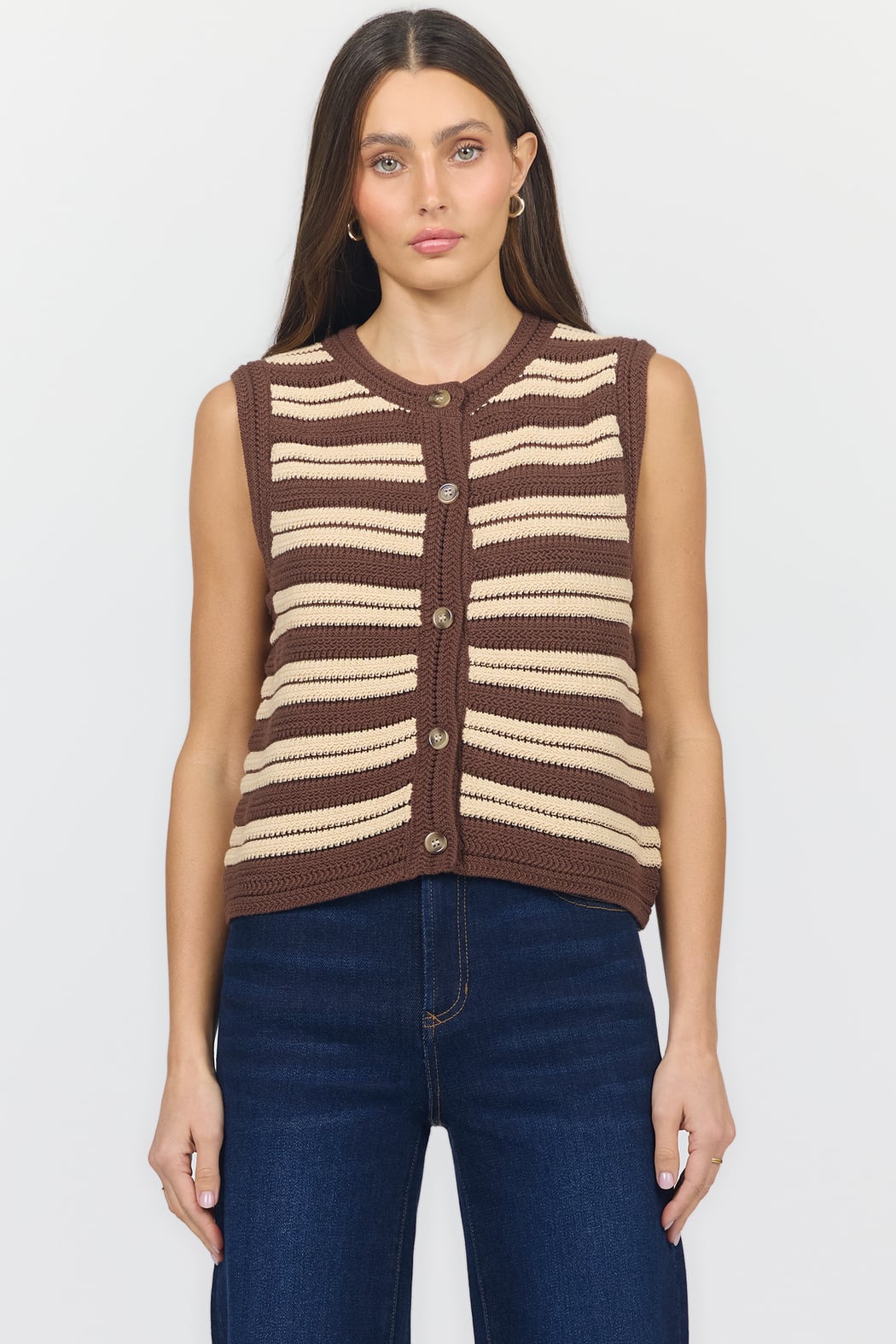 Dear John Maeve Sweater Vest | Cappuccino Combo