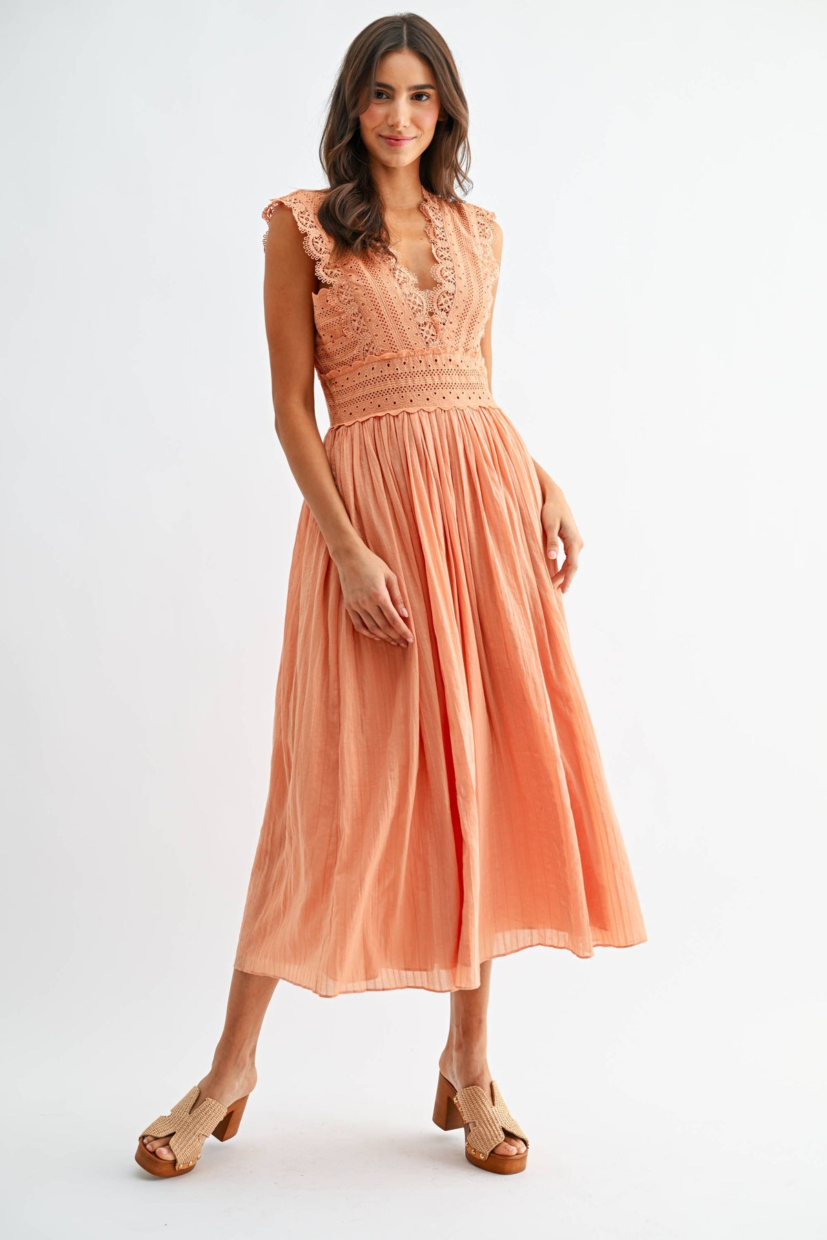 Lace Boho Midi Dress