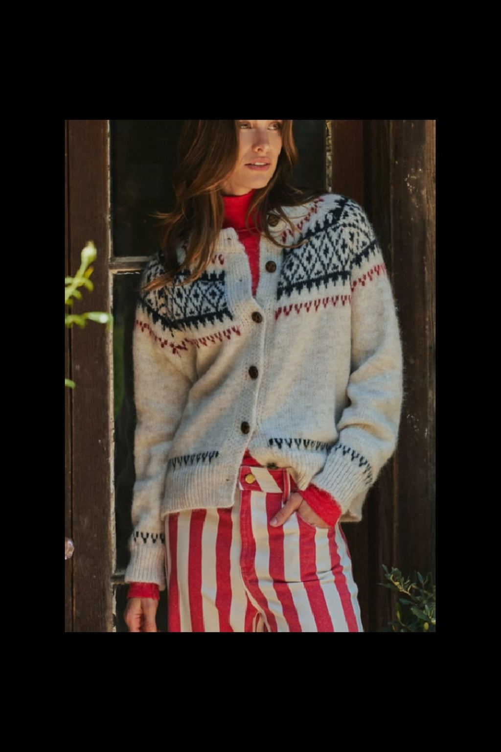 Fair Isle Nordic Toggle Knit Cardigan