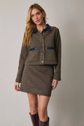 Houndstooth Short Barn Jacket