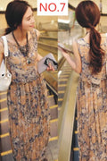 Boho Summer Maxi Dress Orange Floral Dress Summer Dresses For Women Relaxed Fit