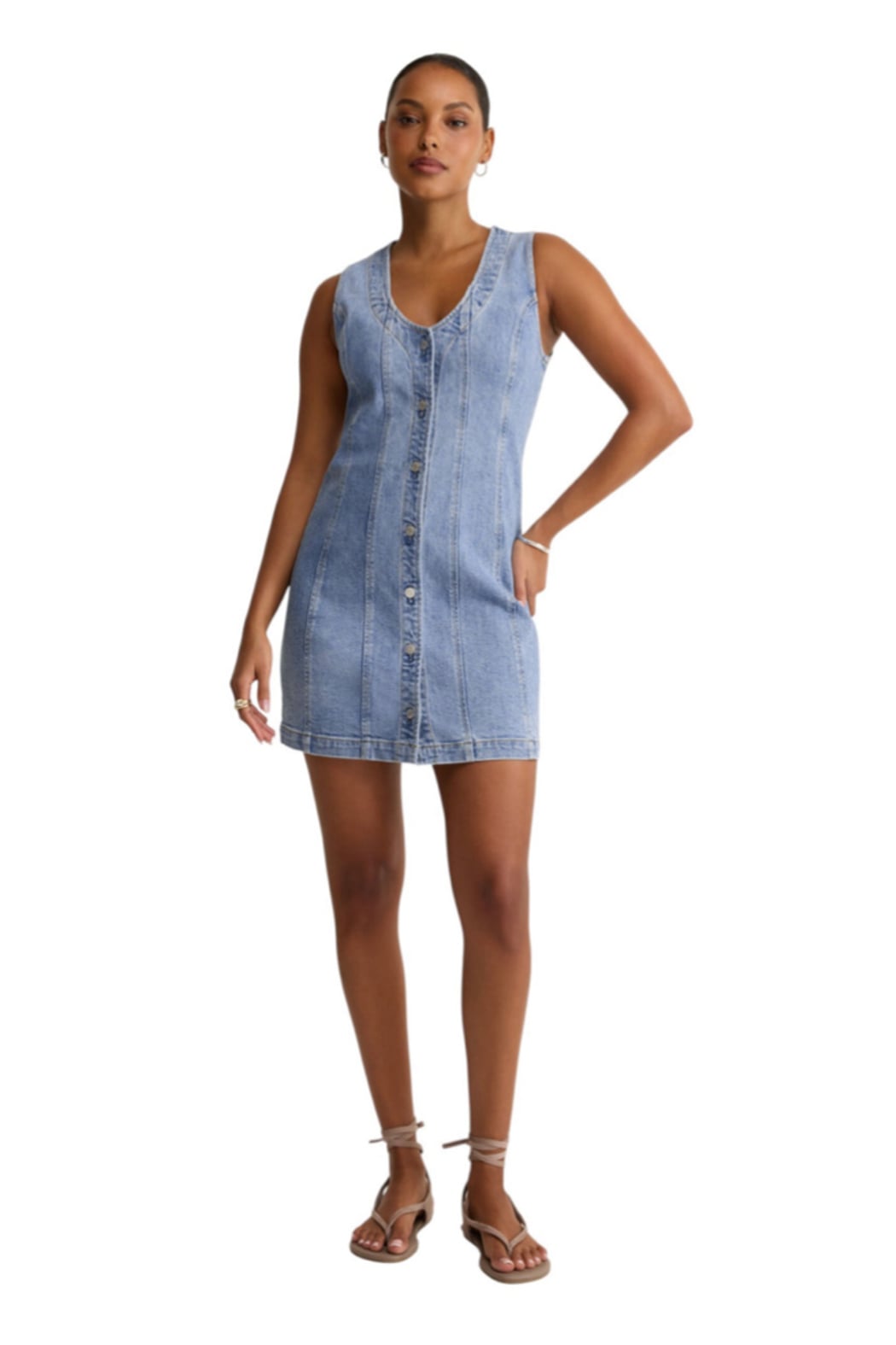 Jolie Seamed Denim Dress