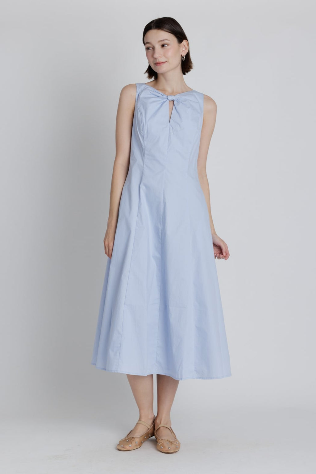 Keyhole Knot Midi Dress