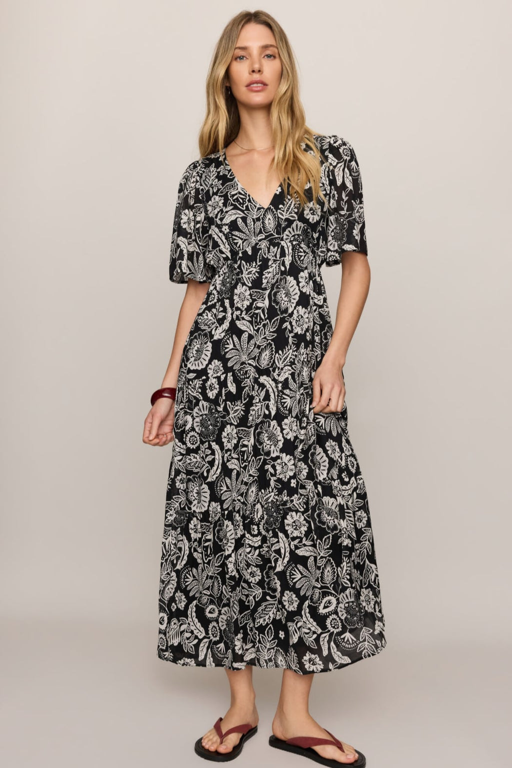 Lacey Floral Midi Dress