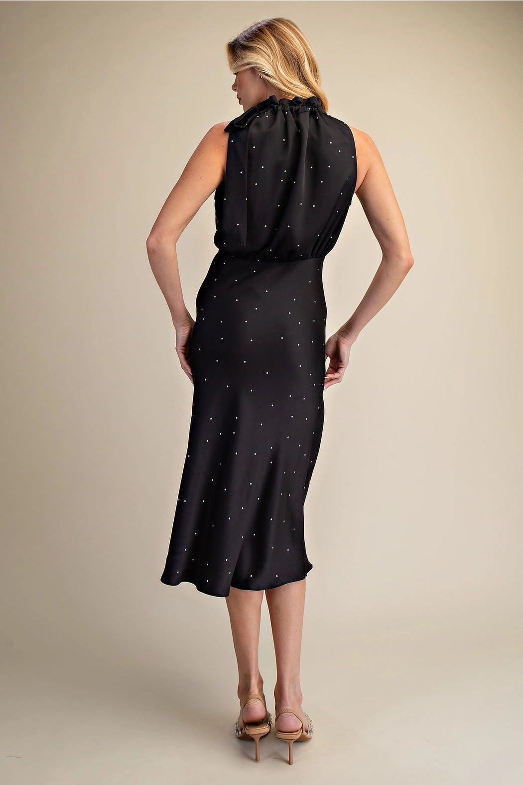 Little Dots Ruffle Tie Dress