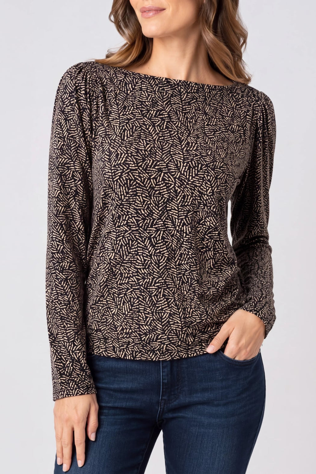 Long Sleeve Jewel Neck Top