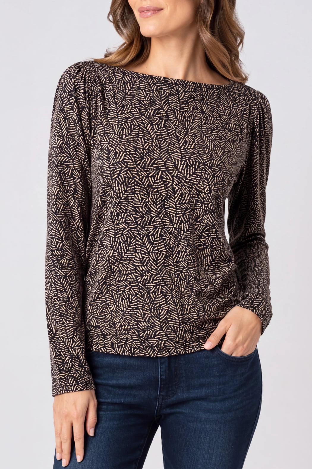 Long Sleeve Jewel Neck Top