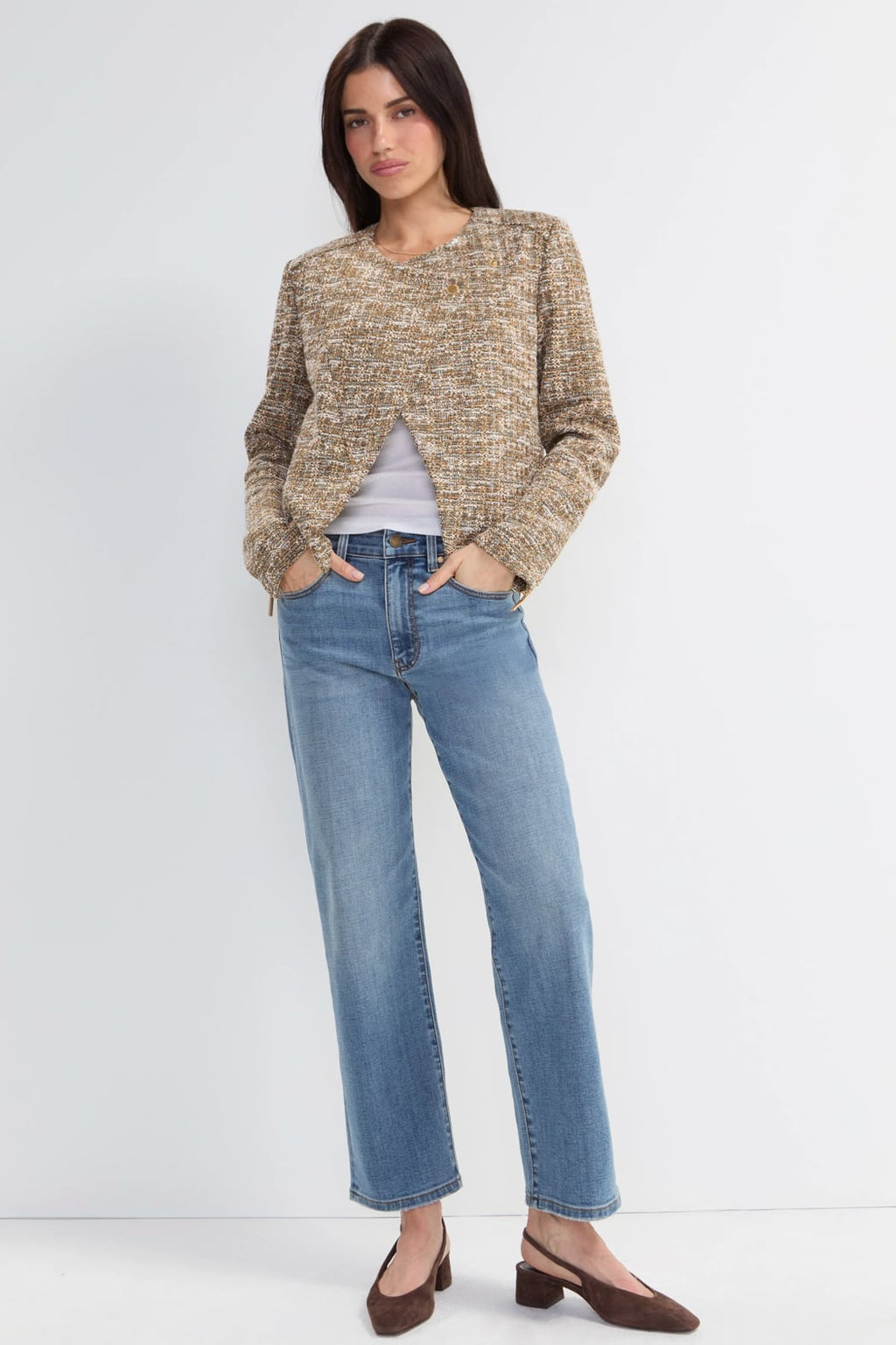 Melinda Collarless Moto Jacket