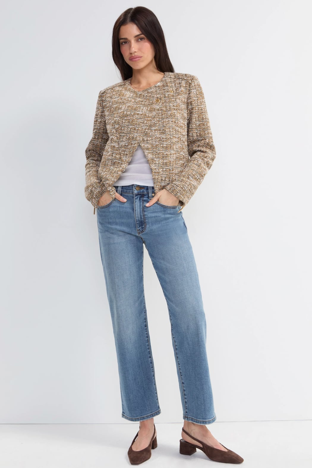 Melinda Collarless Moto Jacket
