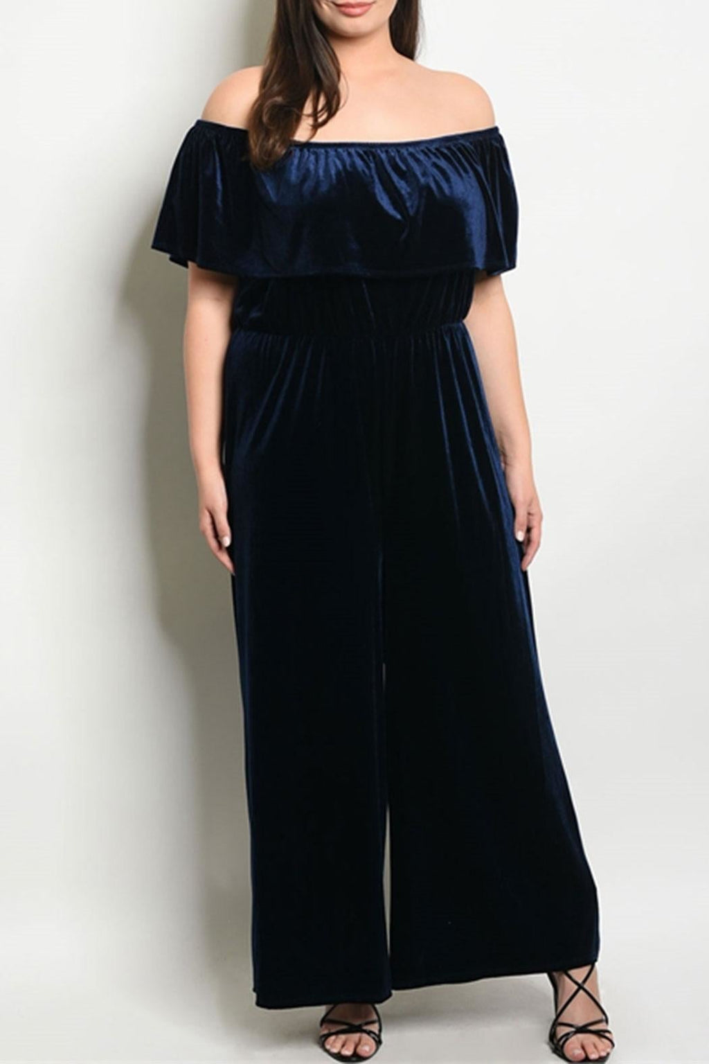 Navy Velvet Jumpsuit