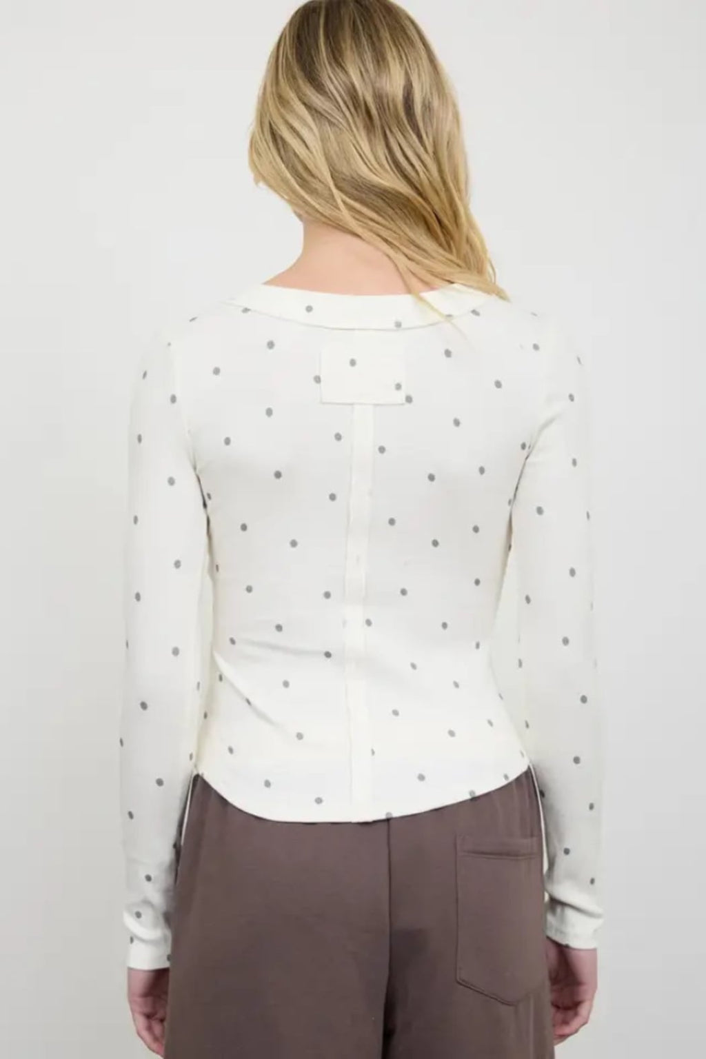 Polka Dot Henley Top