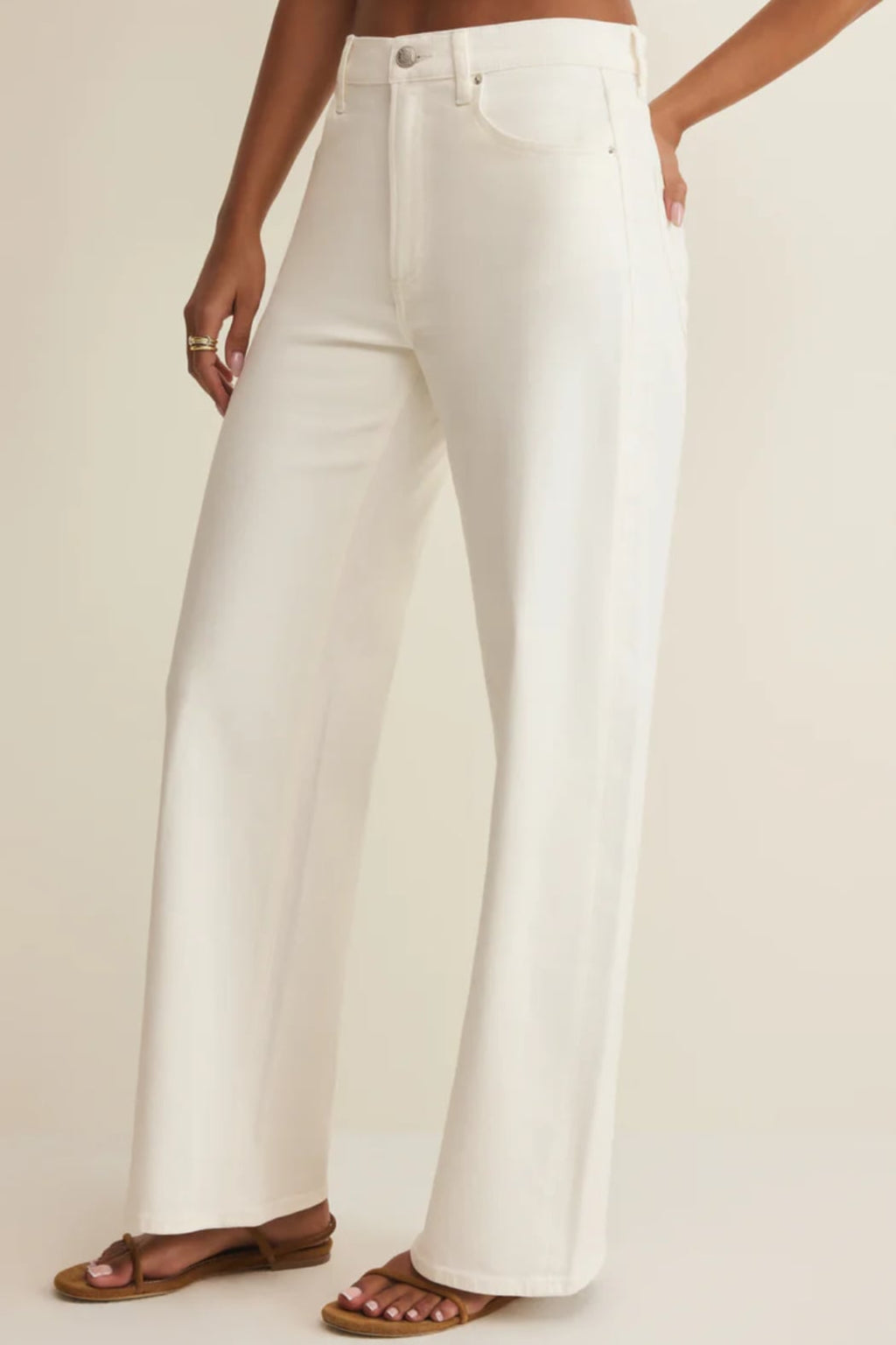 Remi High Rise Denim Bowed Pant