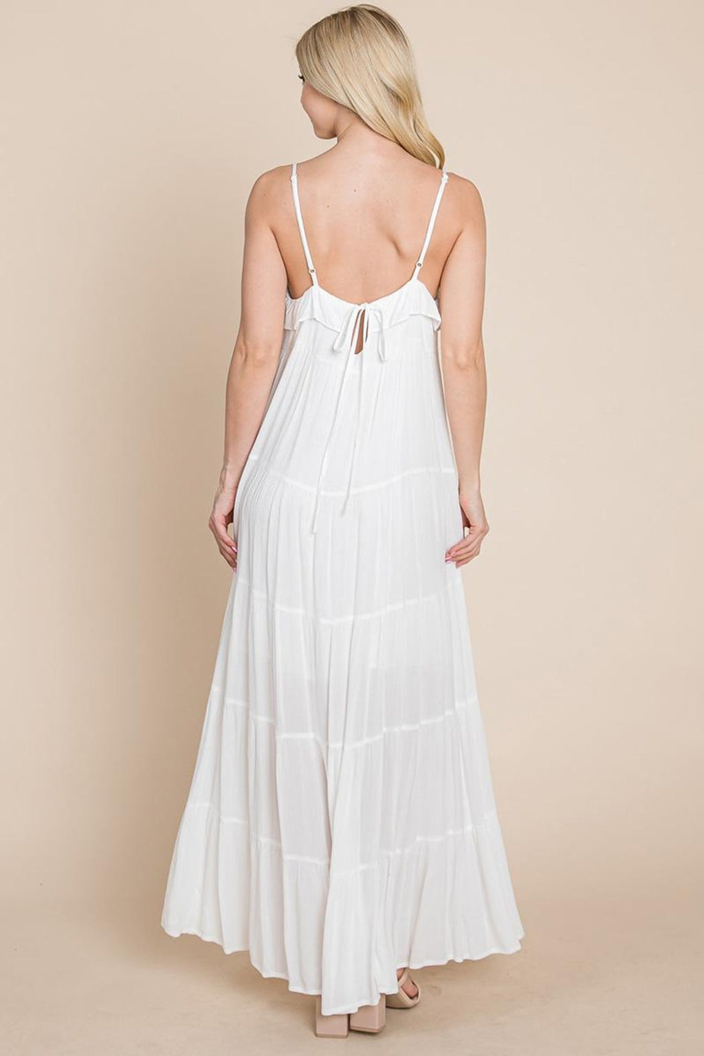 Tiered Tie Strap Cami Maxi Dress