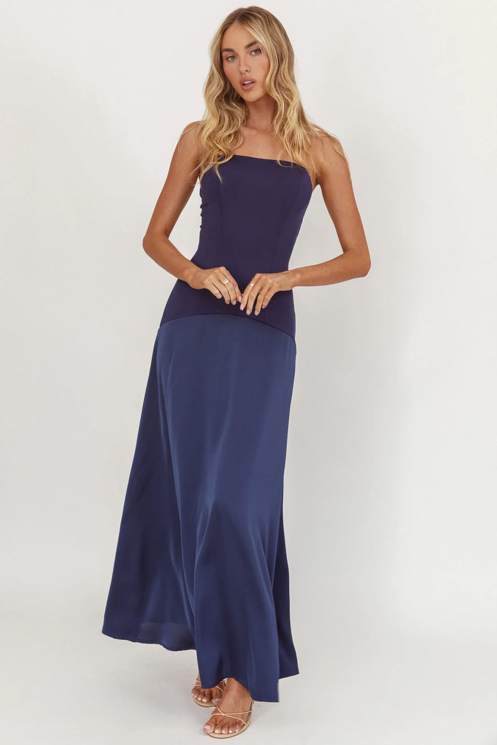 Bernadine Navy Strapless Dress