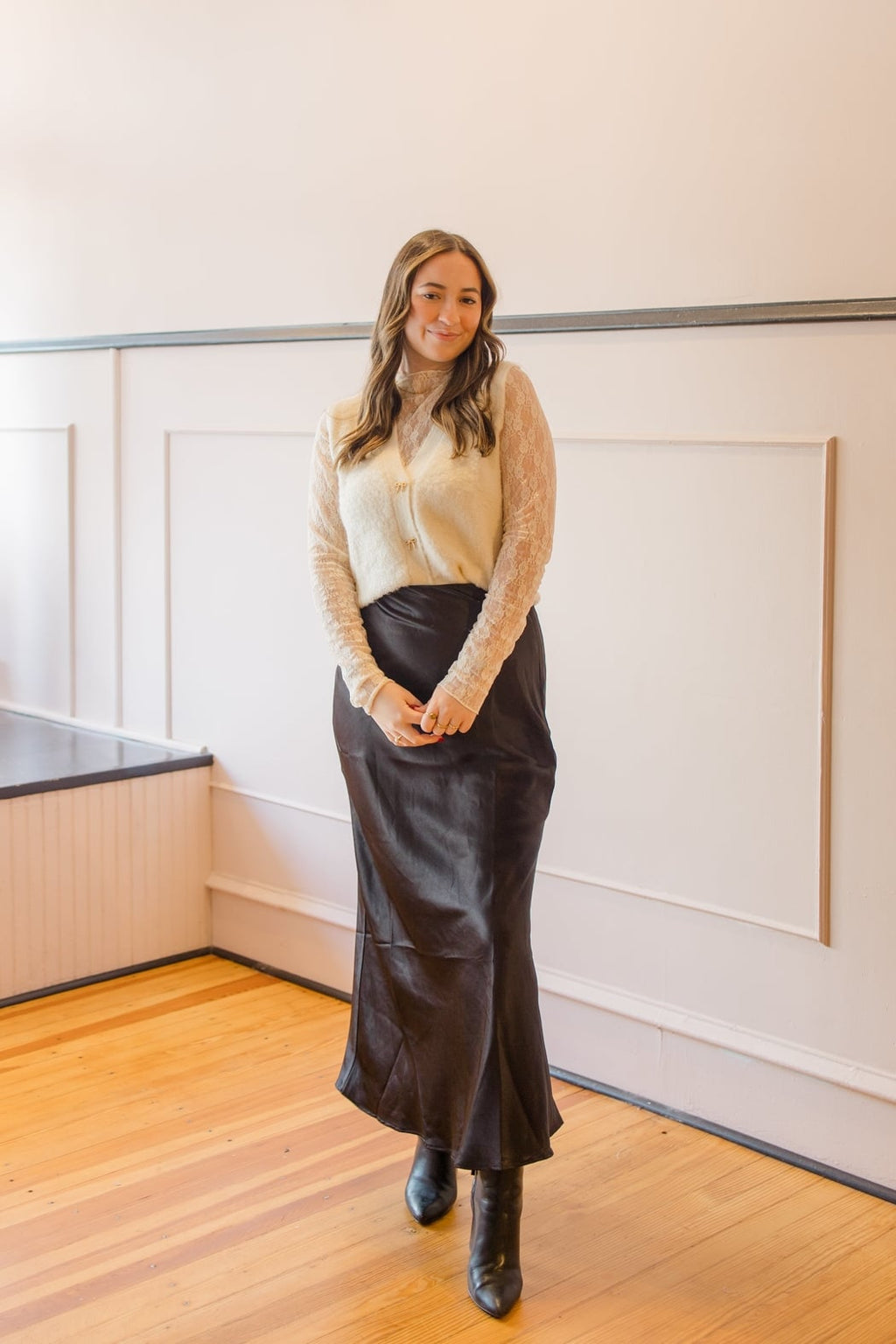 Satin Midi Skirt
