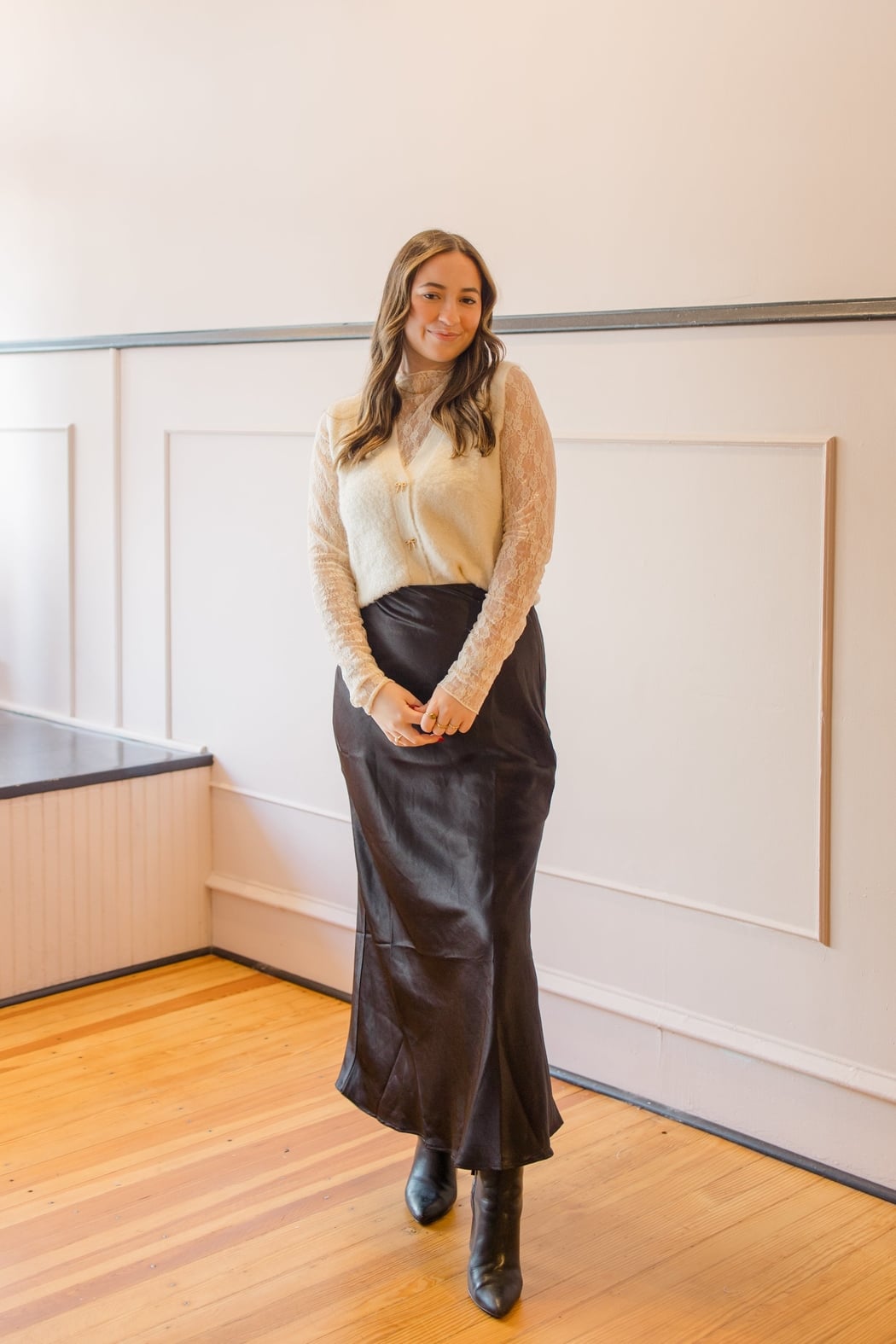 Satin Midi Skirt