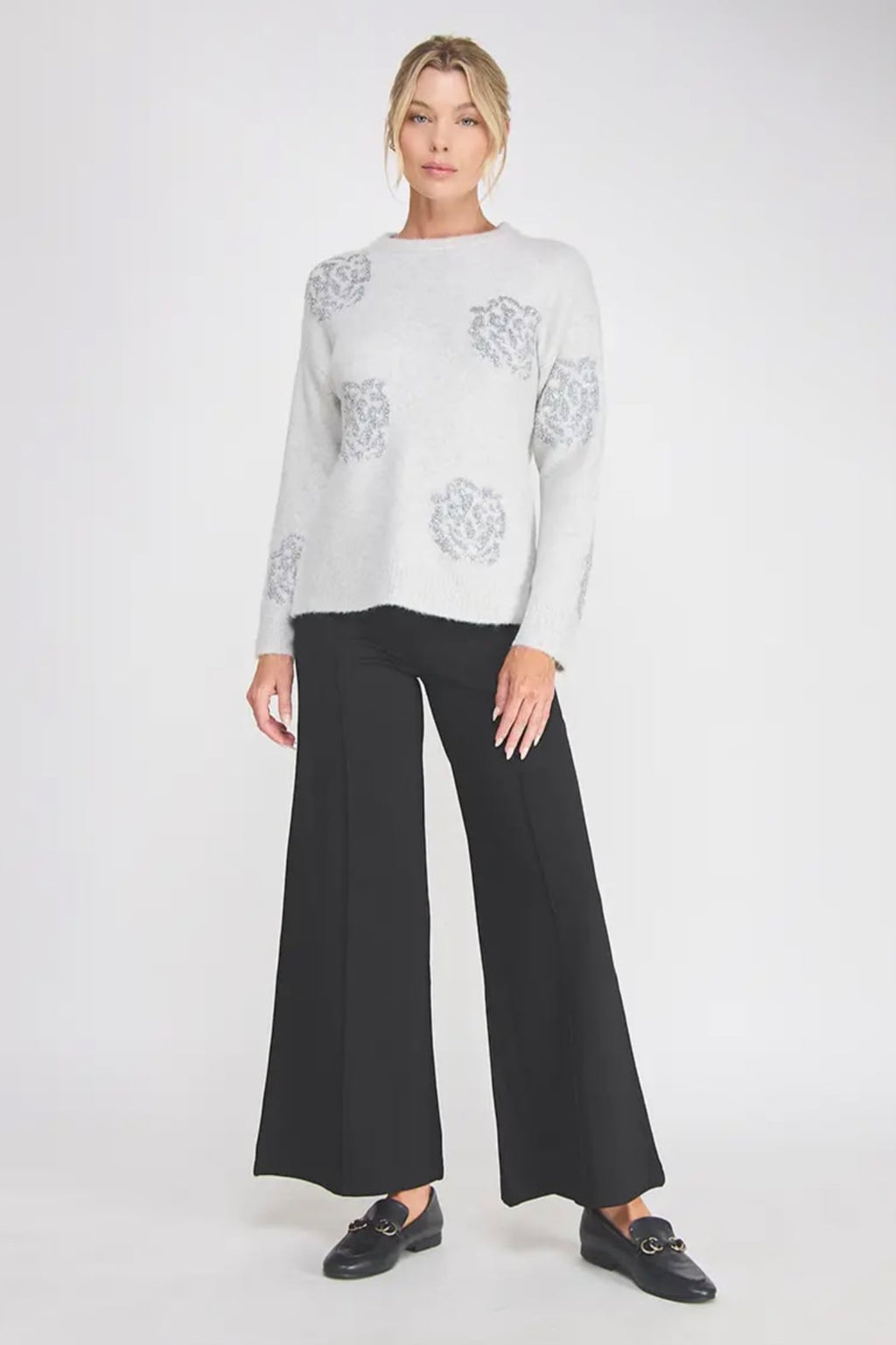 SEQUIN ROSE SWEATER