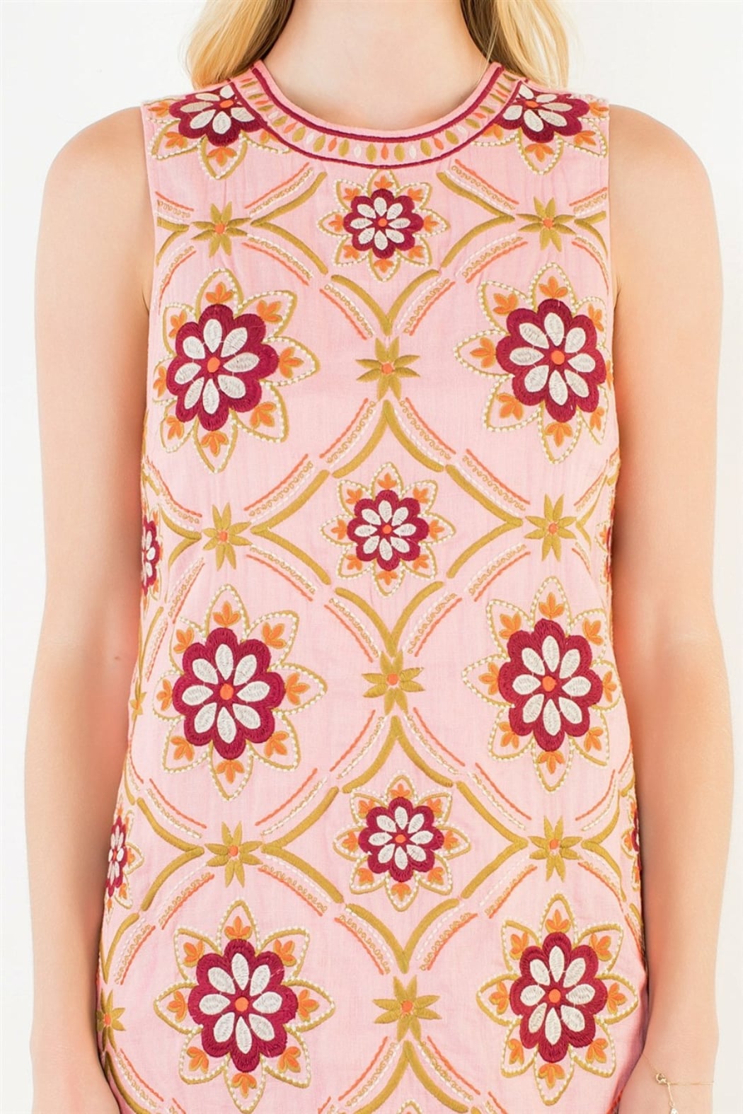 Sleeveless Embroidered Dress