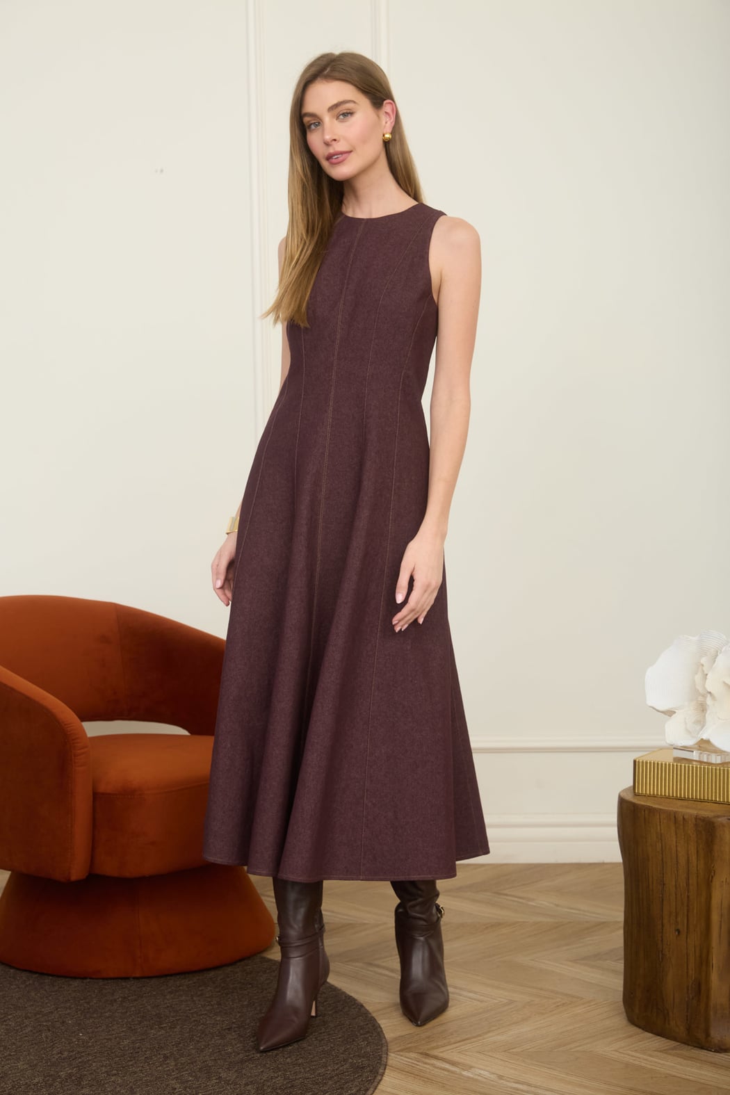 Sleeveless Princess Seam A-Line Dress