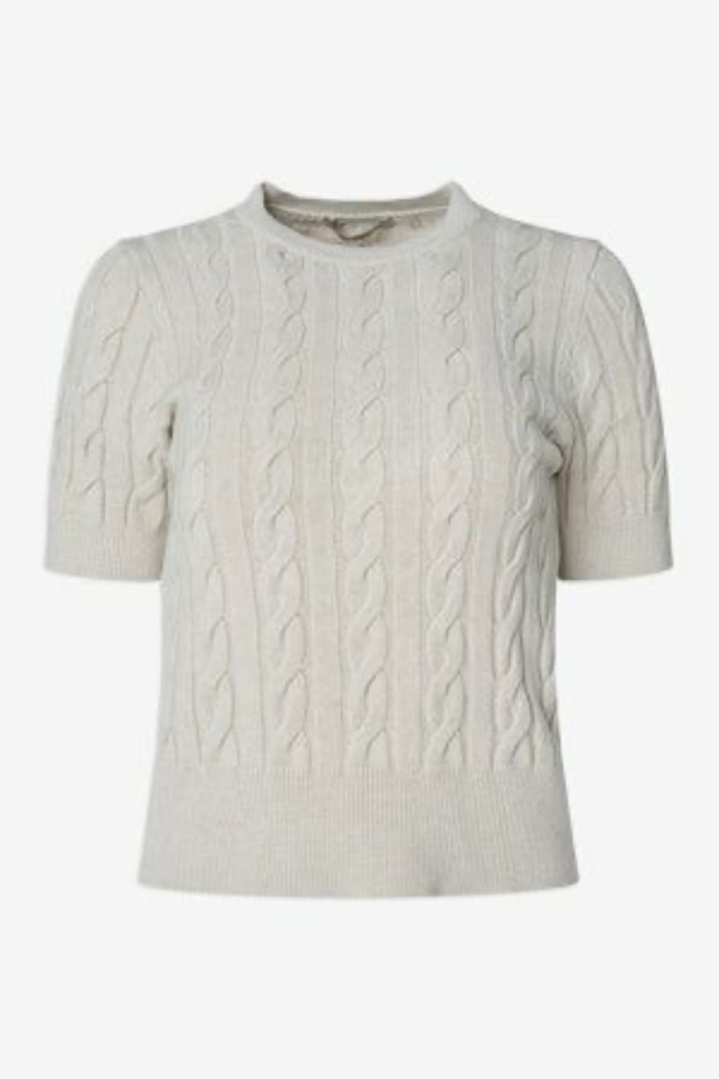 Stacia Short Sleeve Cable Knit Sweater in Dark Pink