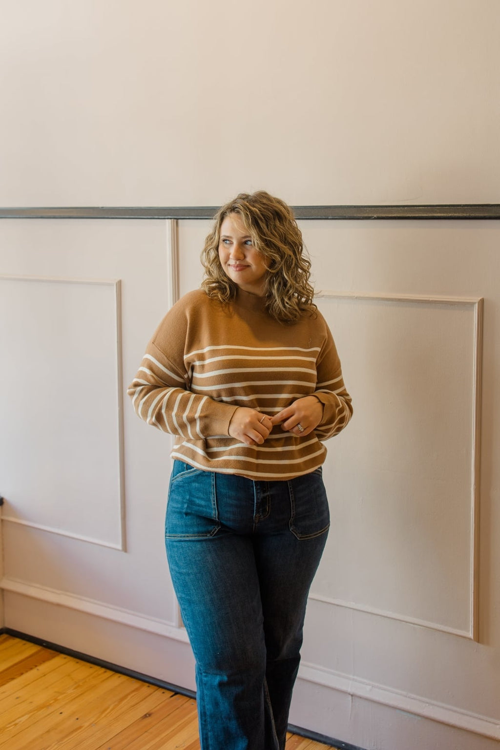 Striped Knit Pullover Sweater