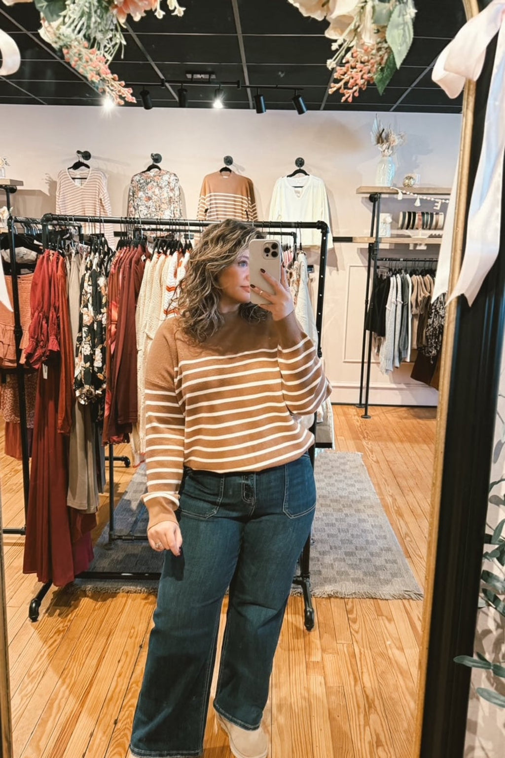 Striped Knit Pullover Sweater