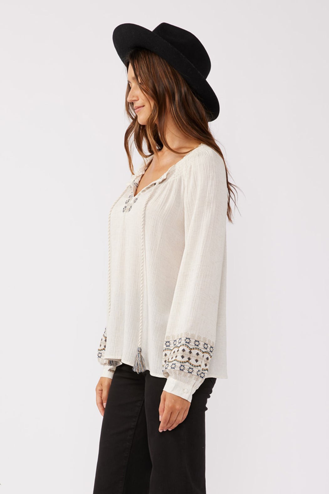 Tassel Tie Boho Blouse