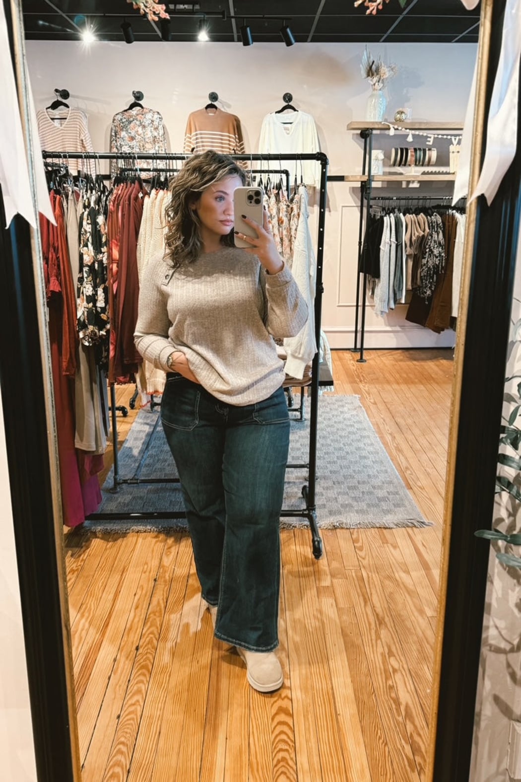 Tortoise Button Comfy Long Sleeve Sweater