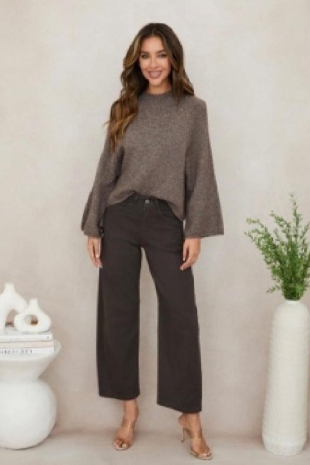 Wide Leg High Waist Barrel Pants