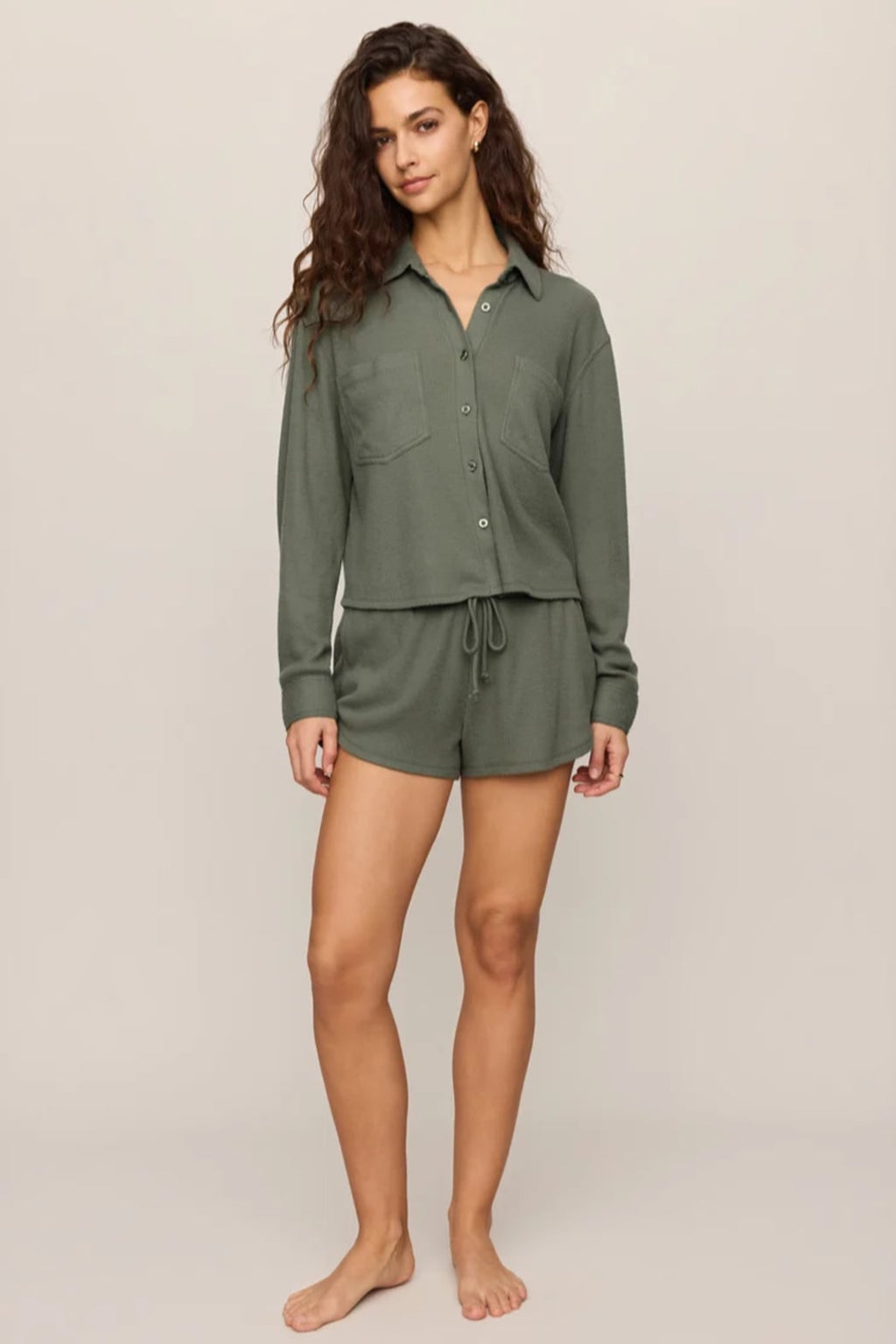 Z Supply Lounge Waffle Short in Monstera